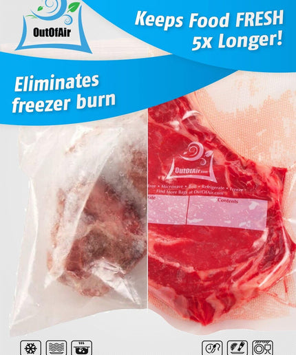 100 Vacuum Sealer Bags: Gallon Size (11" X 16") by  Works with Foodsaver & Other Machines - 33% Thicker BPA Free, Commercial Grade, 11 X 16 Inches