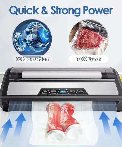 Vacuum Sealer Machine, Automatic Food Sealing Machine with Vacuum Rolls Bags, Easy to Clean, for Sous Vide Food Saver