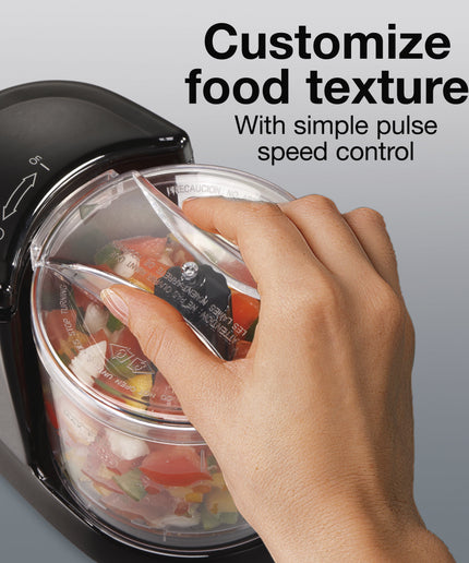 1.5 Cup Food Chopper and Mini Food Processor, Black