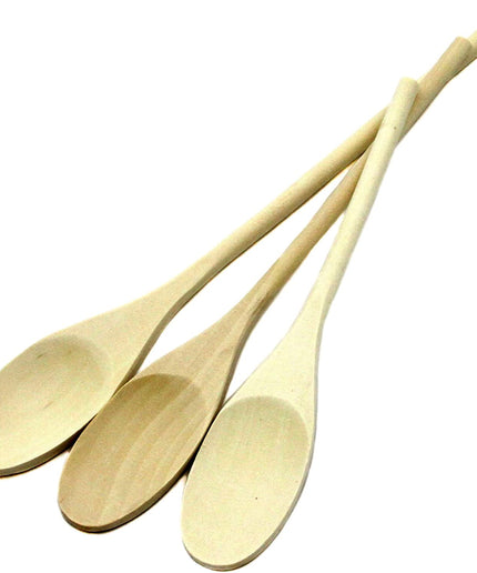 Select Maple Solid Spoon Set, 10, 12, 14 Inch 3 Piece Set, Natural