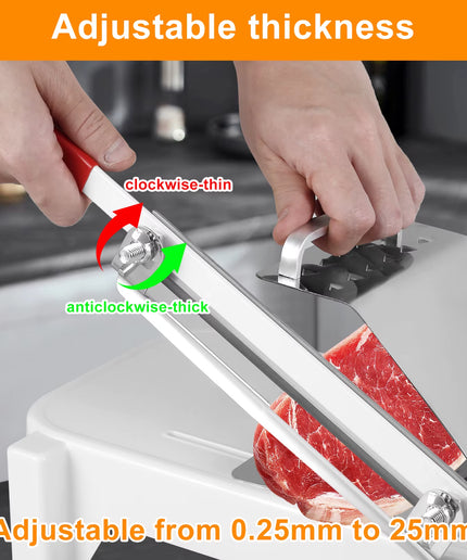 Stainless Steel Food Slicer Household Manual Frozen Meat Slicer Adjustable Thickness Meat Cutter Beef and Mutton Roll Cutting