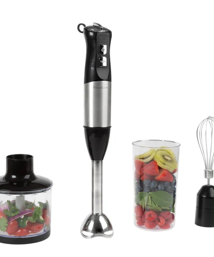 6-Speed Immersion Blender - 4-In-1 Hand Mixer with Whisk, Food Processor Cup, and 32Oz Beaker for Soup, Smoothies, and More