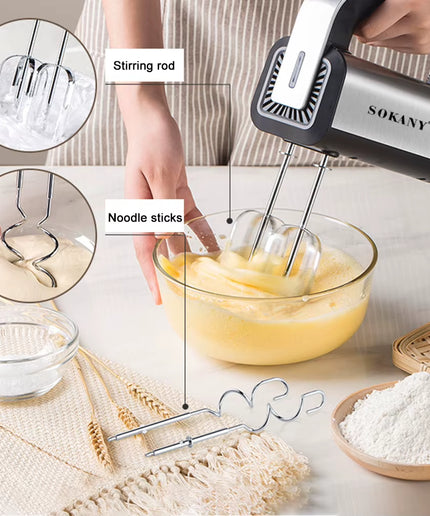 800W High Power Electric Food Mixer Dough Blender Egg Beater Spiral Whisk Cream Mixer for Household Kitchen Cooking Tools