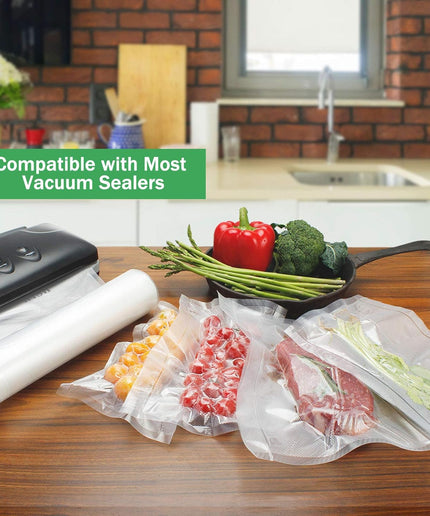 Vacuum Sealer Bags Rolls Compatible with Foodsaver 4-Pack 11" X 25' Vacuum Seal Rolls Fit inside Machine Double-Side Embossed Bpa-Free Bags for Sous Vide or Food Storage (Total 100 Feet)