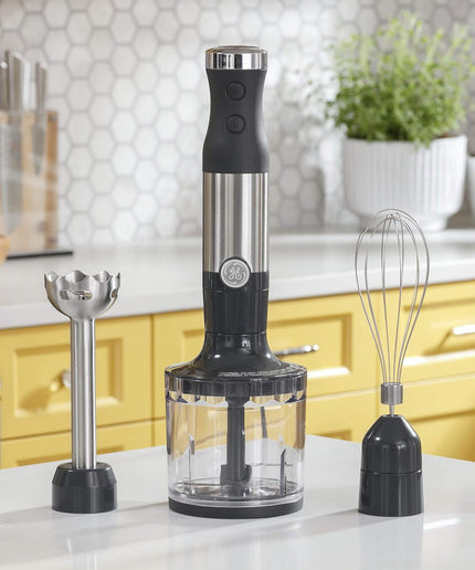 Immersion Blender | Handheld Blender for Shakes, Smoothies, Baby Food & More | Includes Whisk & Blending Jar | 2-Speed | Interchanable Attachment for Easy Clean | 500 Watts | Stainless Steel