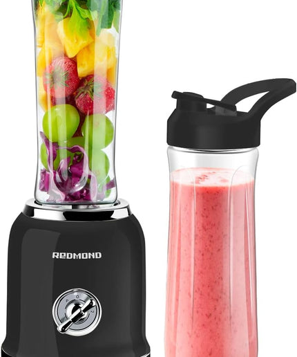 Personal Blender,  Powerful Smoothie Blender with 2 Portable Bottle 2 Speed Control & Pulse Function 6 Stainless Steel Blades, BPA Free (Black)