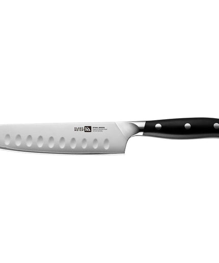 Klaus Meyer Stahl High Carbon Exclusive German Steel 5.5 inch Santoku Knife (Black)