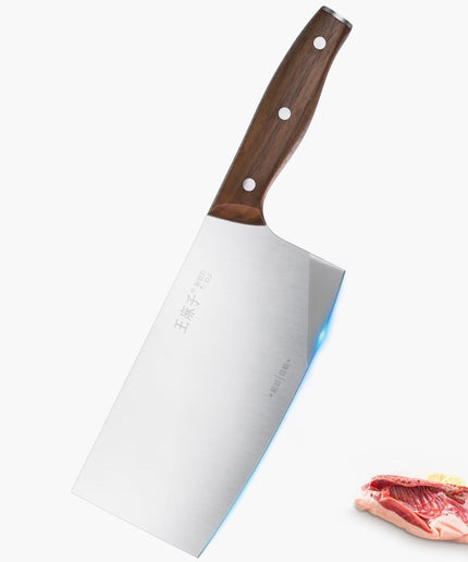 Chinese Meat Cleaver Knife 7.5 Inch, Butcher Knives with Original Wood Handle, Kitchen Gadgets Chopping Knife, Bone Cutting Cleaver Knife for Home and Restaurant