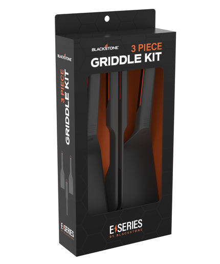 E-Series 3 Piece Tongs and Spatulas Griddle Tool Kit