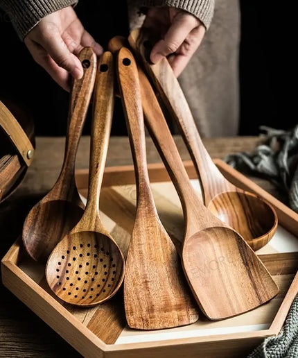 Natural Wood Tableware Spoon Ladle