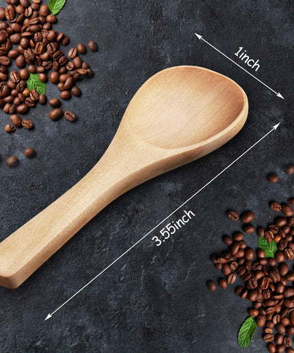 30 Pieces Small Wooden Spoons Mini Nature Wooden Spoons for Jars Mini Tasting Spoons Condiments Salt Spoons for Kitchen Cooking Seasoning Oil Coffee Tea Sugar (Natural Wood Color)