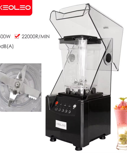 Food Blender Commercial Blender 1500W Sound Insulation Food Processor Smoothie Maker Mute Juicing Machine Food Mixer