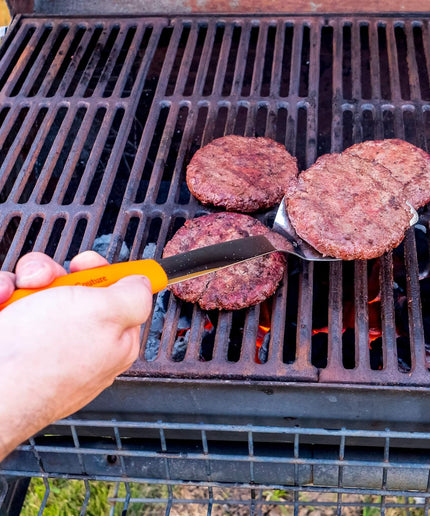 Orange Stainless Steel Spatula Set – Includes Slotted Spatula, Silicone Turner, Metal Spatula - Heat Resistant Silicone Turner Set – Metal Spatulas for Kitchen Use, BBQ, Grill