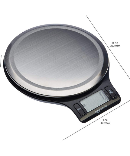 Amazon Basics Stainless Steel Digital Kitchen Scale with LCD Display, Batteries Included