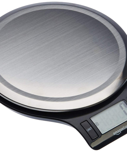 Amazon Basics Stainless Steel Digital Kitchen Scale with LCD Display, Batteries Included