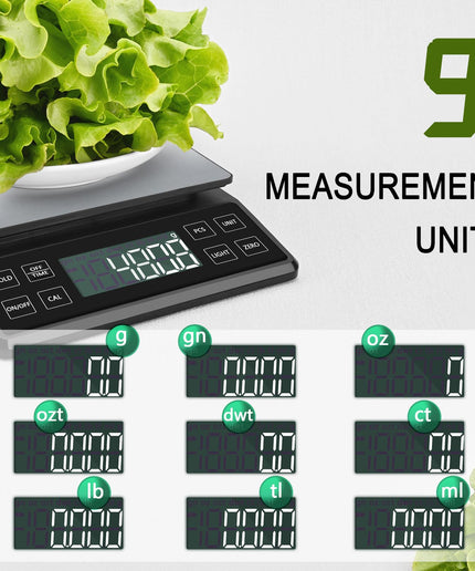 Food Kitchen Scale NEXT-SHINE Rechargeable Digital Scale with LCD Backlit Display and Protective Tray, 5kg x 0.1 for Baking Cooking Meal Prep Parcel, Large Stainless Steel Weighing Platform