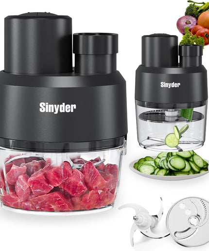 Food Processors 4 Cup,Electric Food Chopper,Small Meat Grinder with 2 Bowls,2 Speed & 2 Different Function Blades for Vegetable, Meat, Nuts,Functions for Mincing, Dicing, Shredding,Slicing - The Right Kitchen Equipment