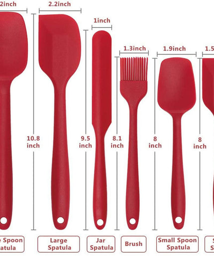 Spatula Silicone Heat Resistant Cooking Utensil Set, 6 Pcs