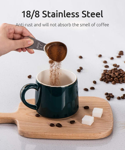 Coffee Scoop:  18/8 Stainless Steel Measuring Coffee Scoop 2 Tablespoon, Short Handled Measure Scooper for Ground Coffee, Bean in Canister (Silver, 2Tbsp/30Ml)