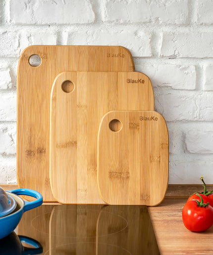 Wooden Cutting Boards for Kitchen - Bamboo Chopping Board Set of 3