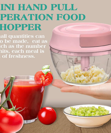 Pull Chop Chopper and Manual Food Processor,Blender,Baby Food Masher with Cord Mechanism for Vegetable Garlic Onion Fruits(500Ml)