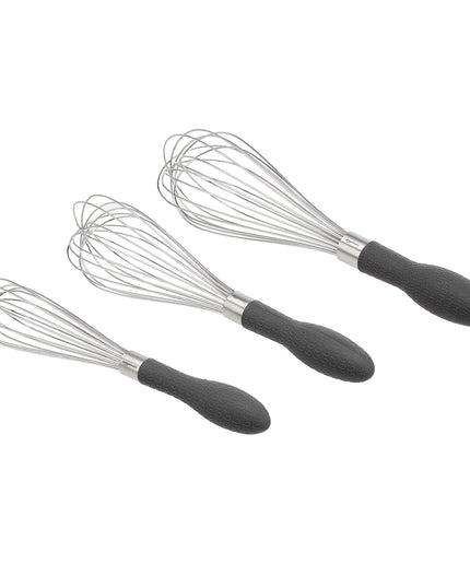 Stainless Steel Wire Whisk Set, Gray - 3-Piece