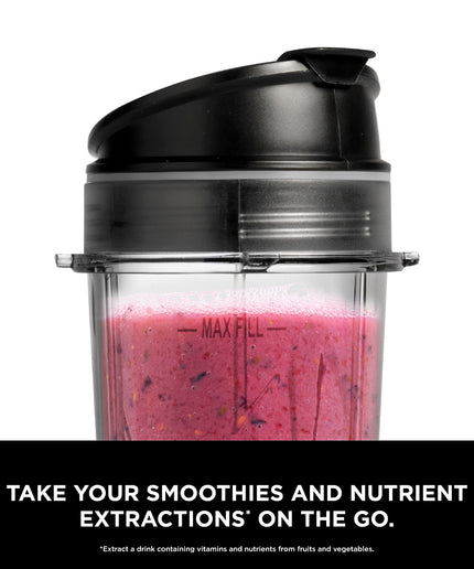 Ninja Fit Compact Personal Blender, Portable Blender for-Smoothies, Shakes, Food Prep, and Frozen Blending, 700-Watt Base, (2) 16-oz. Cups and Spout Lids, Black QB3001SS