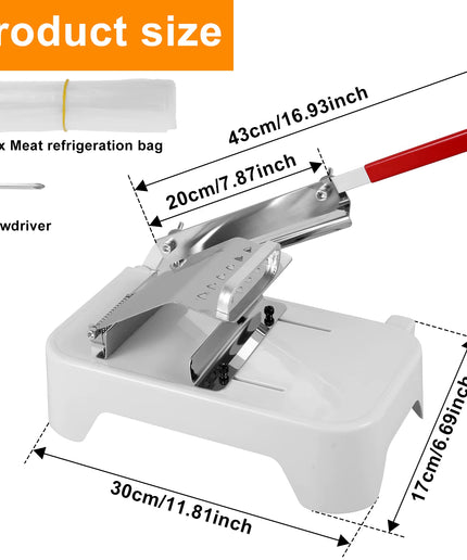 Stainless Steel Food Slicer Household Manual Frozen Meat Slicer Adjustable Thickness Meat Cutter Beef and Mutton Roll Cutting