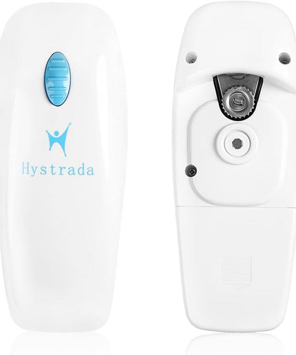 Electric Can Opener - No Sharp Edge Handheld Can Opener - Battery Operated Can Opener - Easy One-Touch Operation Can Opener - Automatic Can Opener Works on All Types of Cans (White)