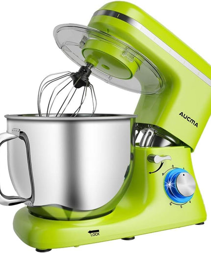 Stand Mixer,7.4Qt 6-Speed Tilt-Head Food Mixer, Electric Kitchen Mixer with Dough Hook, Wire Whip & Beater (Green)