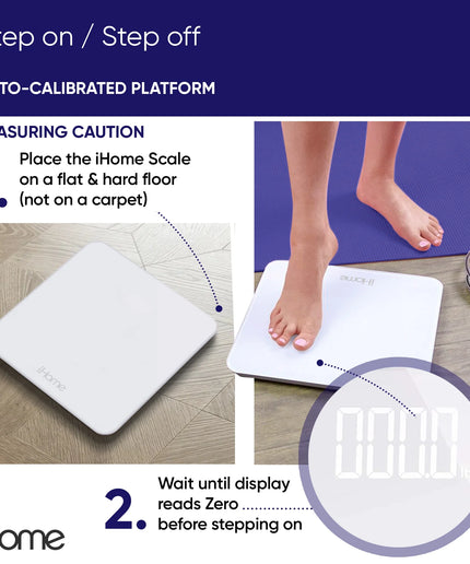 Digital Bathroom Scale 400 Lbs Weighing Scale for Body Weight with LED Display, White