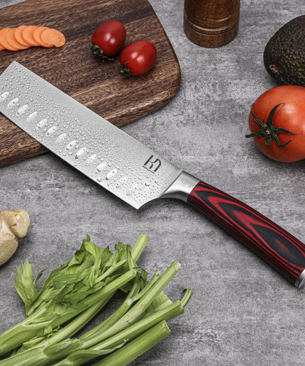 KnifeSaga 2023 Upgraded Nakiri Chef Knife Japanese Professional 7 Inch Sharp Meat Cleaver Kitchen Knives for Chopping Vegetable and Cooking, High Carbon Stainless Steel Asian Chopping Chefs Knife