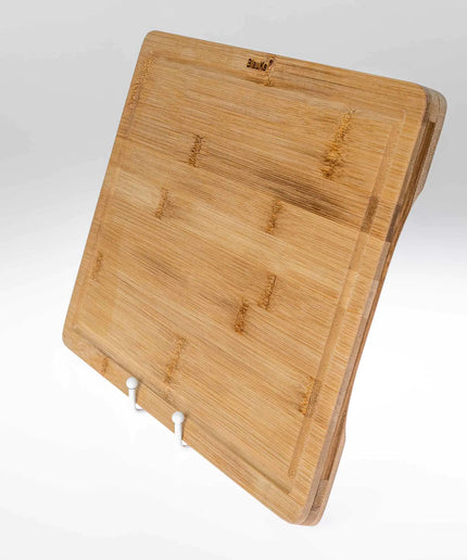 Wood Cutting Board for Kitchen 15x10 inch - Wooden Serving Tray - Large Bamboo Chopping Board with Juice Groove and Handles