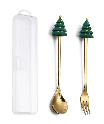 Christmas Cutlery Set: Festive Spoon and Fork