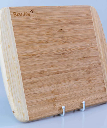 Large Wood Cutting Board for Kitchen 14x11 inch - Bamboo Chopping Board with Juice Groove - Wooden Serving Tray