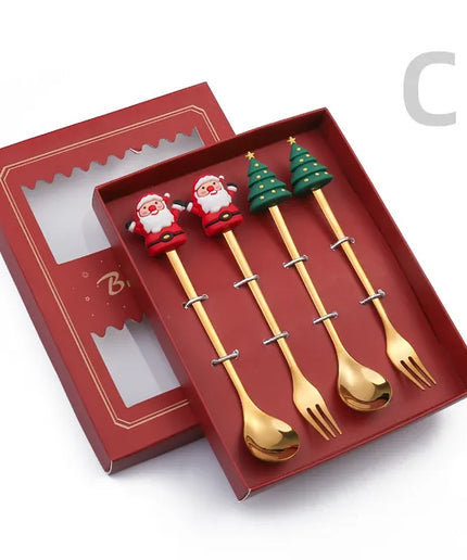 Christmas Cutlery Set: Festive Spoon and Fork