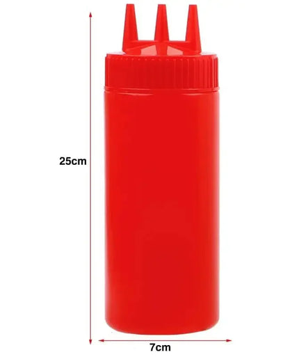 3Pcs 650Ml Ketchup Squeeze Bottle Plastic Condiment Squeeze Squirt Bottles 3 Hole Dispensing Bottles for Oil BBQ Sauces Paint