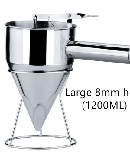 Stainless Steel Cone Funnel with Stand - Perfect for Chocolate Sauce