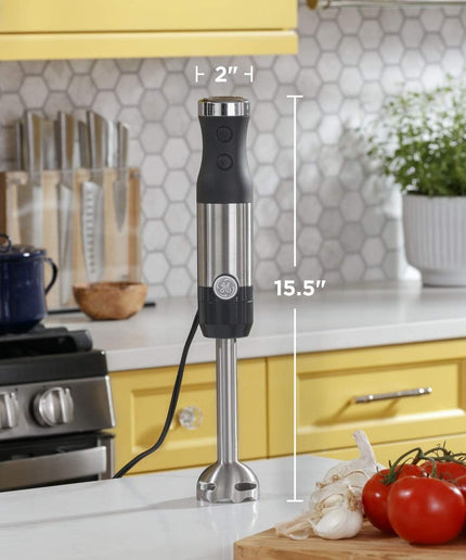 Immersion Blender | Handheld Blender for Shakes, Smoothies, Baby Food & More | Includes Whisk & Blending Jar | 2-Speed | Interchanable Attachment for Easy Clean | 500 Watts | Stainless Steel