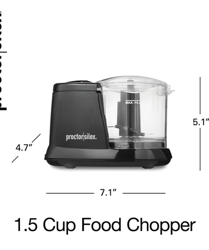 1.5 Cup Food Chopper and Mini Food Processor, Black