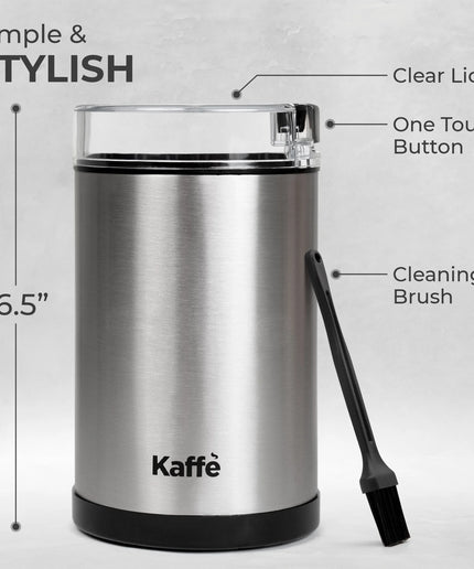 14Cup Electric Coffee Grinder with Auto On/Off, Stainless Steel (Cleaning Brush Included)