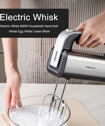 800W High Power Electric Food Mixer Dough Blender Egg Beater Spiral Whisk Cream Mixer for Household Kitchen Cooking Tools