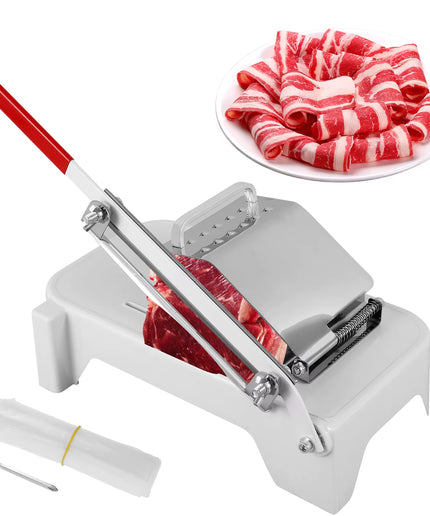 Stainless Steel Food Slicer Household Manual Frozen Meat Slicer Adjustable Thickness Meat Cutter Beef and Mutton Roll Cutting