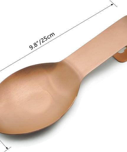 Stainless Steel Spoon Rest, Spoon Rest for Kitchen Counter,Coffee Spoon Holder Spatula Ladle Holder, Brushed Finish, Countertop Heavy Duty,Dishwasher Safe (1, Bronze with Gift Box)