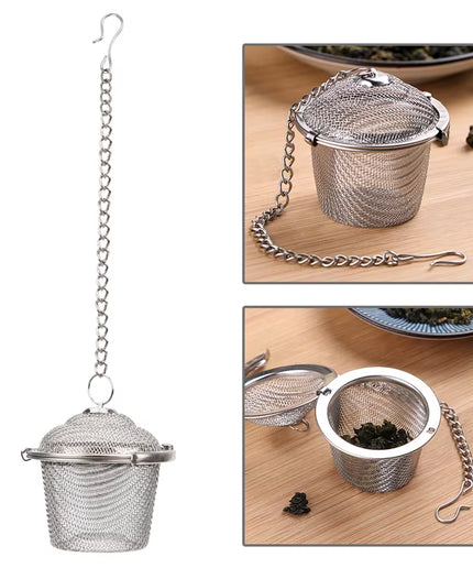 Tea Strainer Locking Tea Infuser Filter Stainless Steel Mesh Tea Ball Strainer Herb Spice Ball Infuser Diffuser Tea Accessories