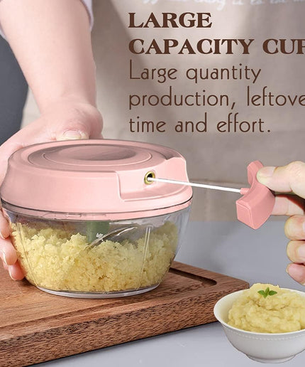 Pull Chop Chopper and Manual Food Processor,Blender,Baby Food Masher with Cord Mechanism for Vegetable Garlic Onion Fruits(500Ml)