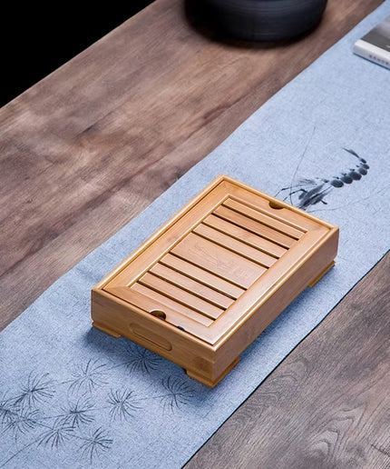 Bamboo Tea Trays Kung Fu Tea Accessories Tea Tray Table with Drain Rack Chinese Tea Serving Tray Set Free Shipping