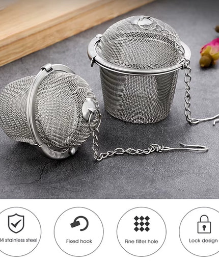 Tea Strainer Locking Tea Infuser Filter Stainless Steel Mesh Tea Ball Strainer Herb Spice Ball Infuser Diffuser Tea Accessories