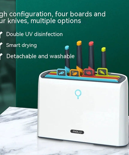 Smart UV Knife Holder: Removable & Washable for a Clean Kitchen Experience!