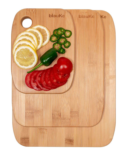 Wooden Cutting Boards for Kitchen - Bamboo Chopping Board Set of 3